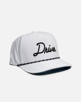 Drive Cursive Logo White Rope Hat