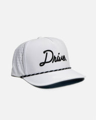 Drive Cursive Logo White Rope Hat