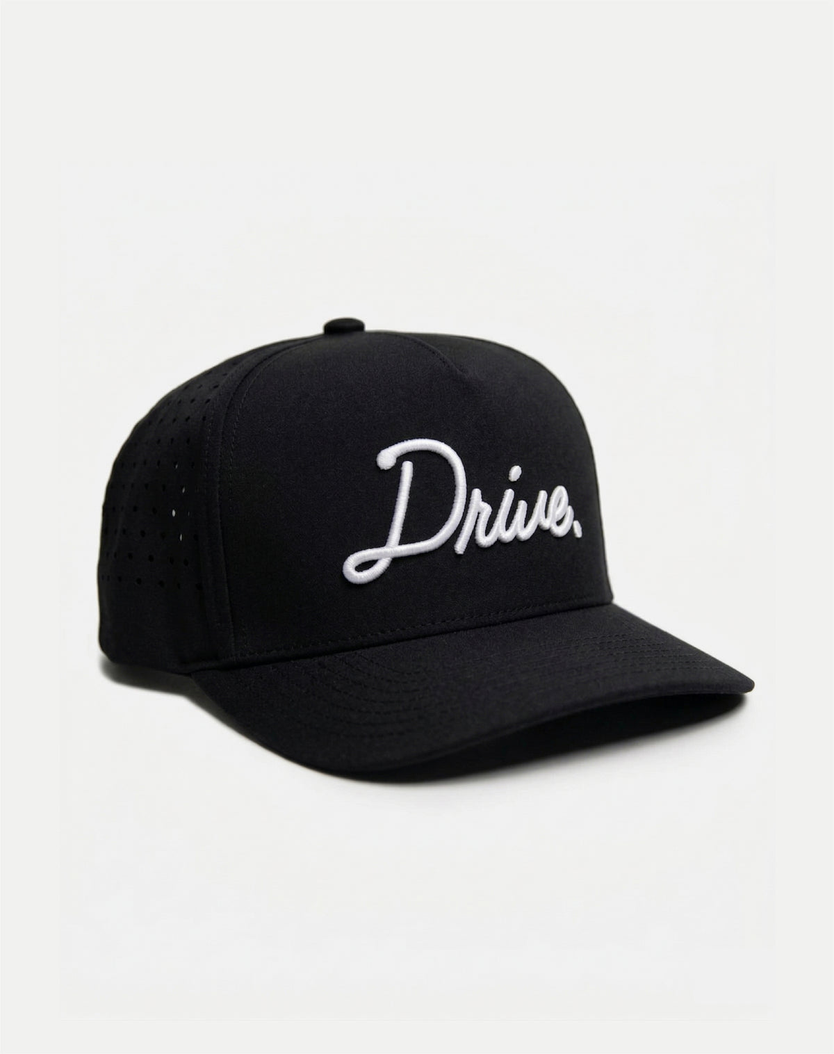 Drive Cursive Logo Black 3 Panel Hat